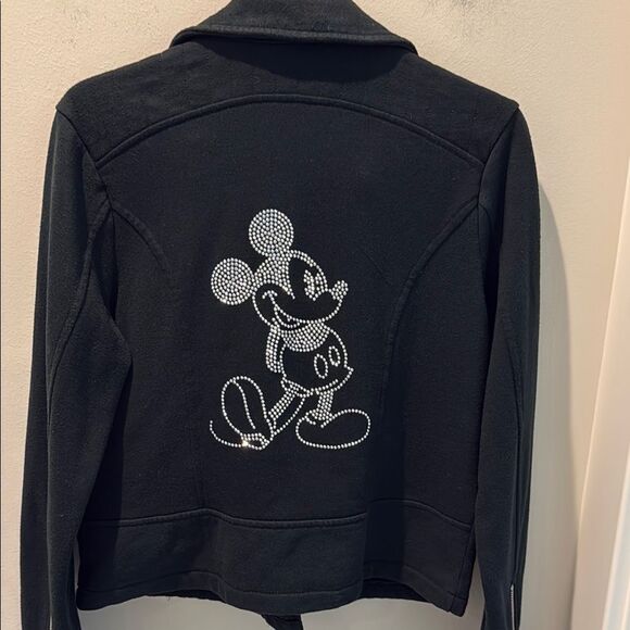 Disney Parks Black Moto Women's Jacket with Mickey Mouse size Medium - Picture 4 of 10
